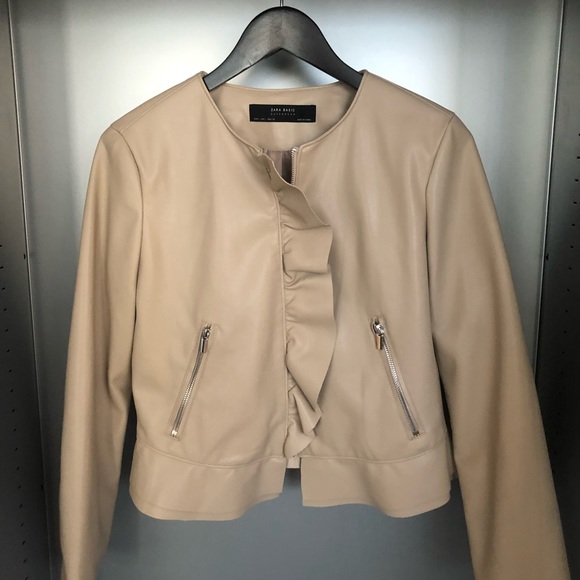 Zara Jackets & Blazers - Zara Leather Ruffle Jacket - Size: Medium NWOT
